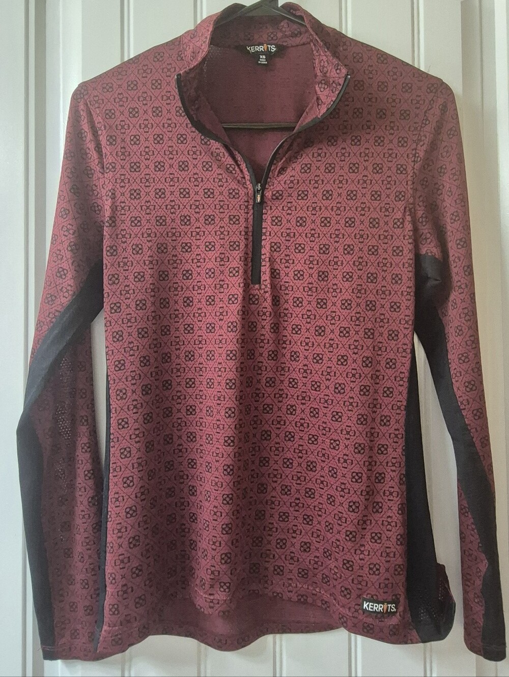 Kerrits Ice Fil Lite Long Sleeved Shirt Cabernet Diamond Size XS